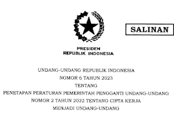 Download UU No 6 Tahun 2023 Cipta Kerja Klaster Ketenagakerjaan, Undang - Undang Ketenagakerjaan Terbaru